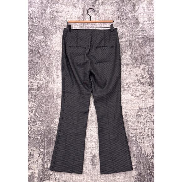 Helmut Lang Pants 4 Womens Gray Houndstooth Wool Blend Cropped Flare Trouser - Picture 2 of 7